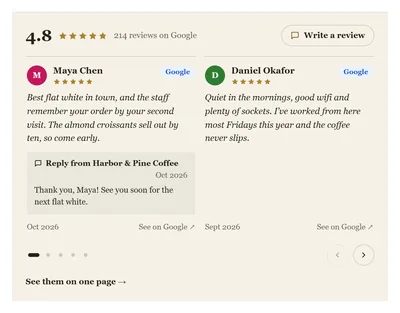 Example widget in the Editorial style