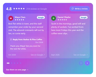 Example widget in the Aurora Glass style