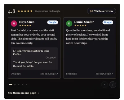 Example widget in the Noir Luxe style